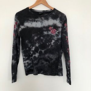 Rose, Dark Blue Tie Dye Long Sleeve